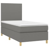 thumbnail of vidaXL Boxspringbett mit Matratze & LED Dunkelgrau 90x190 cm Stoff
