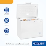 thumbnail of Exquisit Gefriertruhe GT200-HE-041C weiss | Nutzinhalt: 198 L | Schnellgefrieren | 4-Sterne-Gefrieren | Rollen | Standgerät