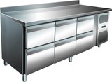 thumbnail of Gastro Edelstahl Kühltisch Kühltheke 6 Schubladen 464 L -2/+8°C Aufkantung