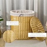thumbnail of Wäschekorb mit Deckel 51x38x57 cm Natur, Rattan Weidenoptik mit herausnehmbarem Innenfutter, 100 L Wäschebox für Bad und Schlafzimmer