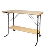 thumbnail of Bartafel HWC-L67, biertuintafel biertenttafel campingtafel, inklapbaar metaal grenen hout geolied 110x125x70cm