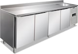thumbnail of KLIMAITALIA Edelstahl-Kühltisch mit 4 Türen und Spüle. Klasse C tropisierte automatische Abtautemperatur -2°C/+8°C.  Maße LxWxH 250x70x96 cm. CLV4200T