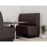 thumbnail of Gastro Sitzbank Amsterdam | 120 cm breit | Kunstleder Braun | Diamant Knopfpolsterung | Gastro Dinerbank