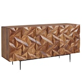 thumbnail of Sideboard `Metallux`, Sheesham-Holz, 3D-Oberfläche, Braun, Modern. 144x47x72 cm | Kadima Design