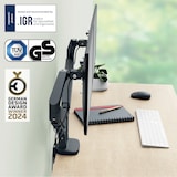 thumbnail of Leitz Ergo Braccio Doppio Regolabile per Monitor 17"-32", Grigio Scuro, 65380089