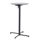 thumbnail of METRO PROFESSIONAL Table haute pliante SOFIA, acier, Ø 60 cm, hauteur réglable, ronde, gris foncé