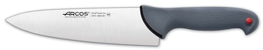 Arcos Cuchillo Cocinero, Hoja de Acero Inoxidable NITRUM de 200 mm, Mango de Polipropileno recubierto de Elastómero, Color gris