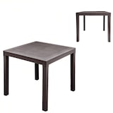 thumbnail of Conjunto de 4 sillas con mesa cuadrada de ratán marrón.