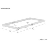 thumbnail of Kurzes Futon extra niedriges Unterschiebbett 90x190 Kiefer weiß V-60.47W-09-190 Rollrost und Matratze inkl.