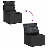 thumbnail of vidaXL Garten-Sofa-Set mit Kissen mit Speicher 7 pcs Schwarz