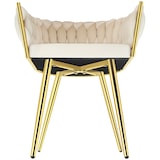 thumbnail of tectake Conjunto de cadeiras ASTANO veludo, design de nó - Conjunto de 4 cor de areia/dourado