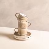 thumbnail of Coffret de 6 tasses à café avec sous tasses Miyaki 9 cl -  Crème / Ivoire Rond Grès Table Passion 9.00x6.00 cm