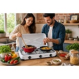 thumbnail of Fogão a gás portátil 3 bocas 3450W Tampa lacada branca Cooktop KEMPER