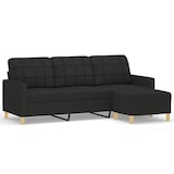 thumbnail of vidaXL 3-Sitzer-Sofa mit Hocker Schwarz 180 cm Stoff