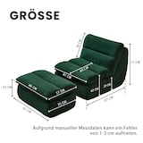 thumbnail of Sitzsack-Sessel aus Cord Grün 101x81x75 cm mit Fußhocker