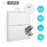 thumbnail of WellHome - Zapatero Abatible de Madera con 2 Compartimentos en color Blanco 71 x 17 x 86 cm - Adaja