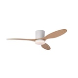 thumbnail of Ventilatore da soffitto con luce e telecomando - Pale bianche e in legno