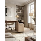 thumbnail of Rollcontainer Sonoma 33x60x38cm Schubladenschrank Büro, Schreibtischcontainer mit Tür & Ablage, Bürocontainer mit Rollen, Kleiner