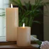 thumbnail of LED Kerze LINA Rustik Optik Echtwachs flackernd Timer H: 19cm rosa