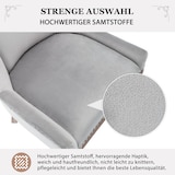 thumbnail of Esszimmerstuhl Polsterstuhl Samt Grau 91x61x55 cm mit Massivholzrahmen Pin Kopf Dekor und geschwungenen Vorderbeinen für Restaurant und Zuhause