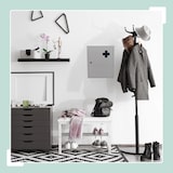 thumbnail of Relaxdays Medizinschrank, abschließbar, 5 Fächer, HxBxT: 43 x 35,5 x 8 cm, für Medikamente, Arzneischrank, weiß/ grau