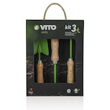 thumbnail of Kit 3 outils de jardin Acier et manche bois de hêtre Transplantoir + Serfouette + Rateau 5 dents VITO