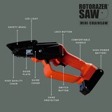 thumbnail of Best Direct Rotorazer Mini Chainsaw, Akku Kettensäge, Schnittlänge 8 cm, Handkettensäge, tragbar, leicht, kabellos, 21 Volt
