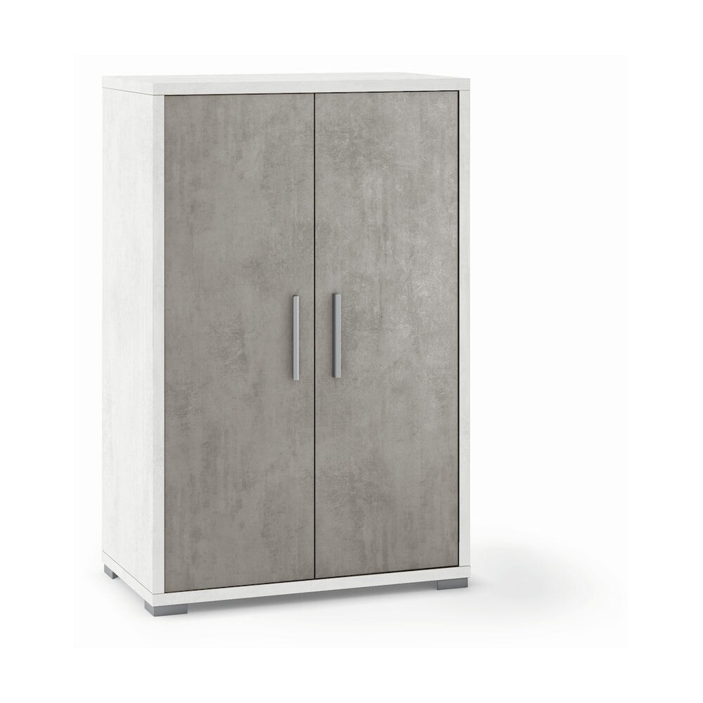 SARMOG MOBILE 2 ANTE KIT L71 P41 H110 in truciolare nobilitato color ossido bianco e cemento