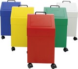 thumbnail of PROREGAL Fahrbarer Abfallsammler, selbstschließender Einwurfklappe, 45L, HxBxT 71,5x33x31cm, Feuer- & Geruchshemmend, Rrot, Abfalleimer Abfalltrennung