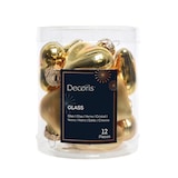 thumbnail of 12 Glasherzen 4cm Christbaumschmuck Weihnachtskugeln Weihnachtsbaumschmuck Herzen Christbaumkugeln aus Glas Hellgold