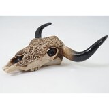 thumbnail of Décoshop26 - Tête de taureau décoration murale 31 cm trophée longhorn avec tribal en polyrésine intérieur/extérieur naturel 04_0002847