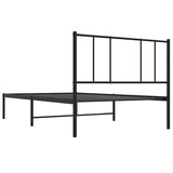 thumbnail of vidaXL Bedframe met hoofdbord metaal zwart 100x190 cm