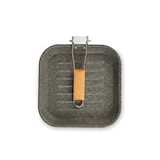 thumbnail of Excelsa plancha Grill 26x26 cm con mango de madera plegable de aluminio antiadherente efecto piedra