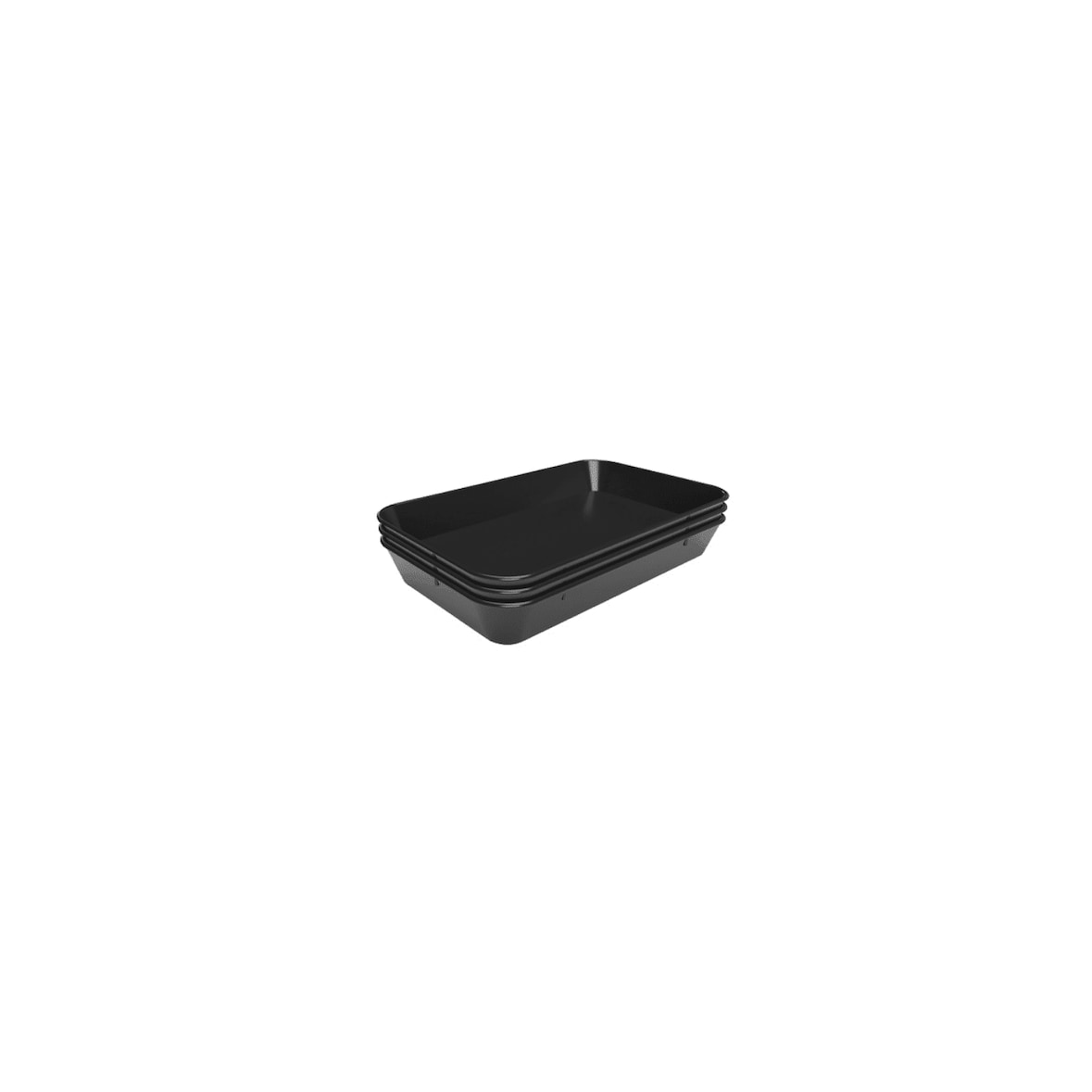 Set mit 3 glatten Servierplatten (B)280 x (T)420 mm, aus schwarzem, hitzebeständigem Melamin