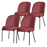 thumbnail of ML-Design Esszimmerstühle 4er-Set Rot – gepolsterte Stühle aus Polyester mit Metallbeinen, ergonomische Küchen- und Wohnzimmerstühle mit Rückenlehne
