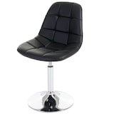 thumbnail of Lot de 2 chaises de salle à manger HWC-A60, chaise pivotante, chrome ~ similicuir noir