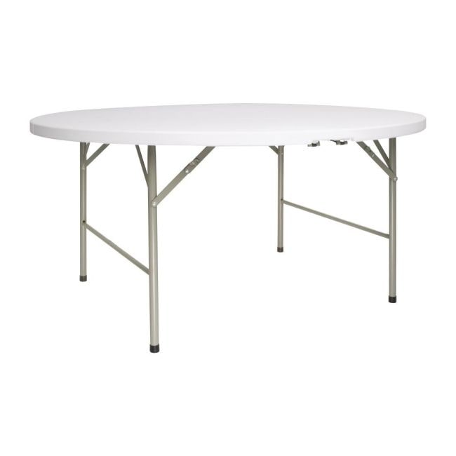 Mesa buffet Bolero plegable en color blanco y redonda Ø 153cm