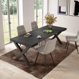thumbnail of Consolle allungabile, Tavolo consolle allungabile , 222x90x73cm, Per 10 persone, Gambe in legno, Stile moderno, Nero - 333_49