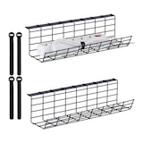 thumbnail of Relaxdays Kabelkanal Schreibtisch, 2er Set, Kabelmanagement, HBT: 11 x 43 x 14 cm, mit Kabelbinder, Kabelhalter, schwarz