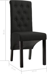 thumbnail of Esszimmerstühle VEDA 6er Set Schwarz Stoff | Polsterstühle Küchenstuhl Wohnzimmerstühle Essstühle bequem