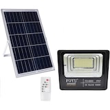 thumbnail of Refletor solar LED para exterior luz branca 6500K com temporizador de controle remoto de 224 LEDs e sensor de economia de energia A (100W)