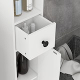 thumbnail of Kleankin mueble auxiliar baño moderno armario alto de baño con 1 cajón 5 estantes ajustables y 2 armarios carga 30 kg 20x20x180 cm