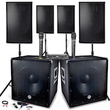 thumbnail of PACK SONO Complet 4800W, 4 Enceintes, 2 SUB 18"/46cm - USB/BLUETOOTH / PC /  SYSTEME MICROPHONES UHF Prestations SONO DJ PA