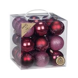 thumbnail of 27 Weihnachtskugeln Kunststoff 6cm bruchsicher & mit Glitzer Christbaumkugeln Weihnachtsbaum Deko Weihnachtsbaumkugeln Christbaumschmuck Weinrot
