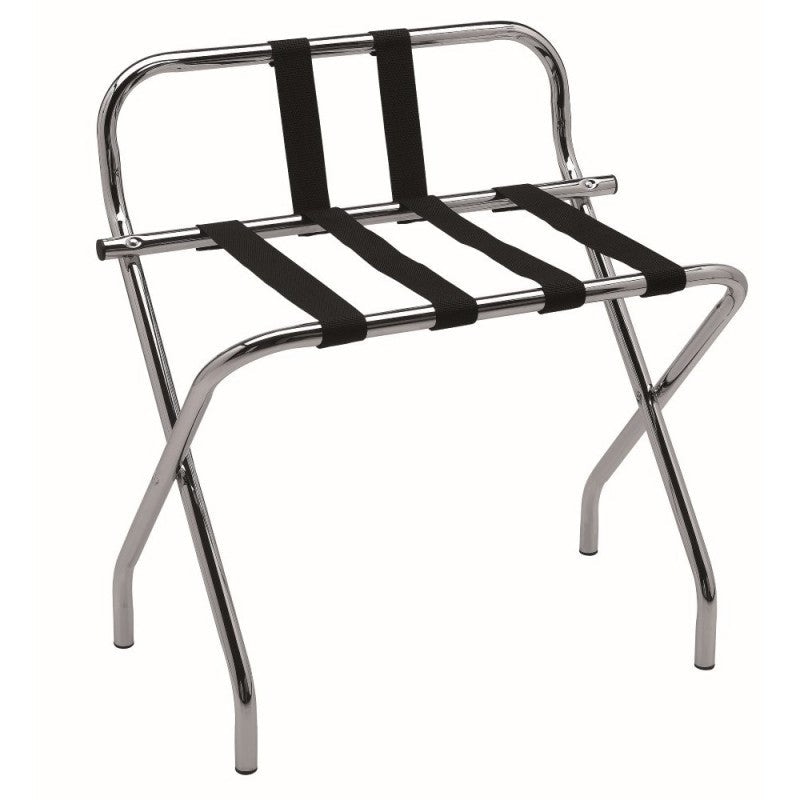 Set di 2 Reggivaligia in Acciaio Cromato con Sponda