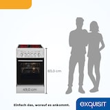 thumbnail of Exquisit ECM 8-4.1 BZ Inox Elektro-Standherd | Ober-/Unterhitze |  Grill | Heißluft | Multifunktion | Backofen-Volumen: 47 l | EEK:  A | Inox