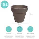thumbnail of WellHome - Blumentopf aus Rotationsgeformtem Polyethylen 15L Ø35x30cm in der Farbe - Top garden Alex