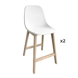 thumbnail of Chaises d'ilot et bar 65 cm ELIOS en chêne et assise plastique - Lot de 2