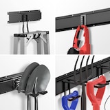 thumbnail of TOJ Living Werkzeughalter – 3 Schienen + 9 Haken – 120 cm – Metall – matt schwarz – Besenhalter