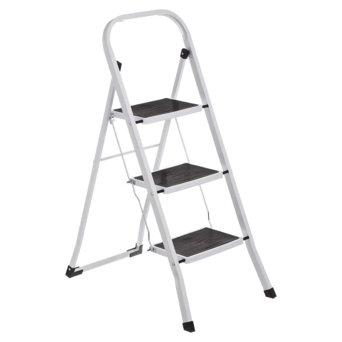 Pack 100 Escaleras 3 Peldaños - Estructura Acero - Altura Trabajo 70cm - Peldaños Anchos Antideslizantes - Plegable Portátil Hogar Taller